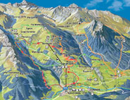 Foto Panoramakarte der Savognin Bergbahnen AG